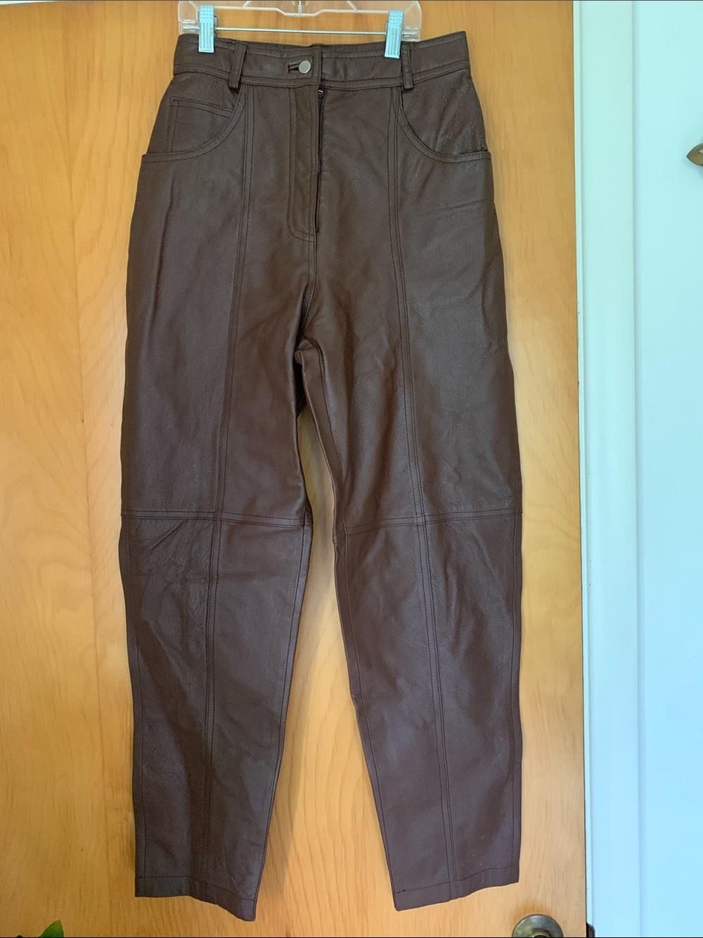 Together Brown Faux Leather High-Rise Pants